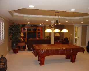 Basement with Tray Ceiling