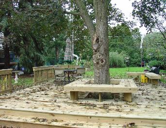 deck around Tree with Bench Cary IL