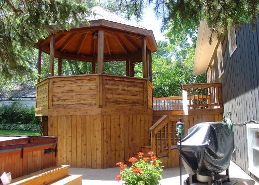 Gazebo with Paver Patio and Hot Tub